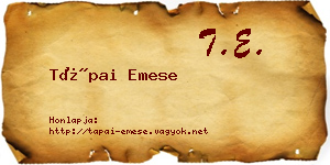Tápai Emese névjegykártya