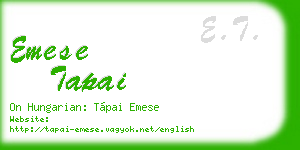 emese tapai business card
